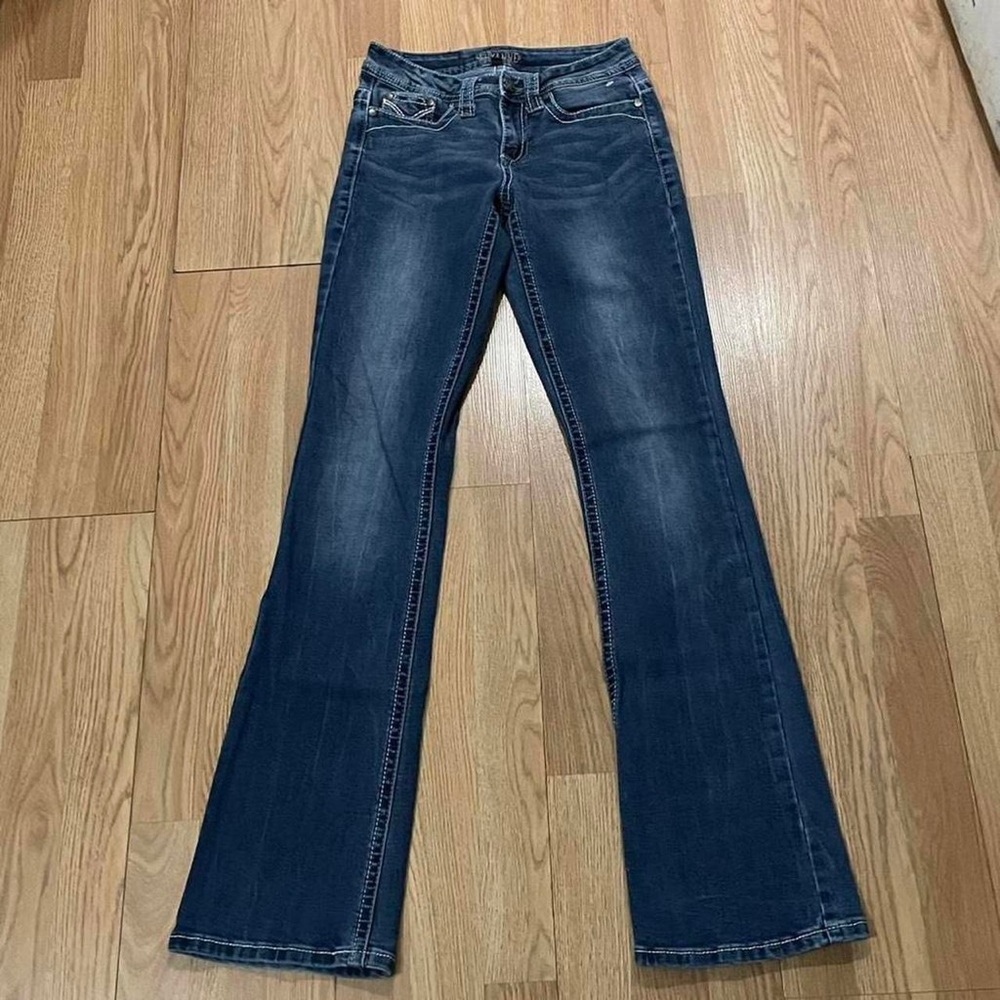 Shyanne Women's 25 (26x33) Bootcut Flare Jeans Denim Western Cowgirl Low Rise